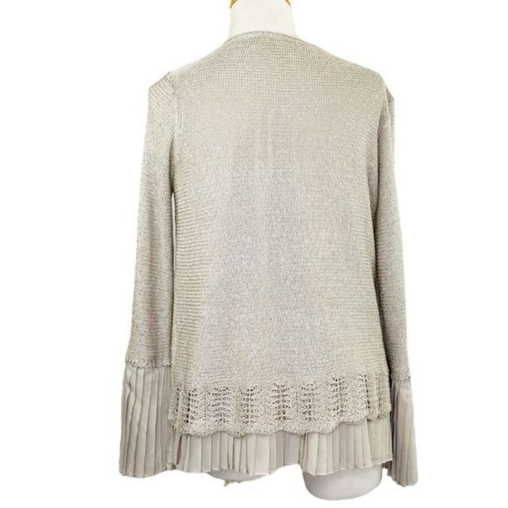 Anthropologie Sioni Studio Sequined Sweater Layered Bell Pleated Sleeves Size S - Picture 6 of 11